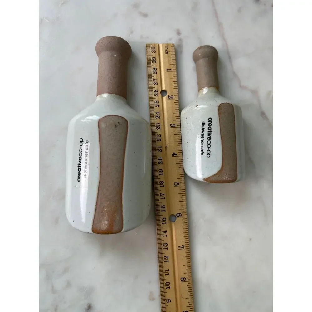 Ceramic Kitchen Scoop Set Large and Small Dishwasher Safe Farmhouse Decor